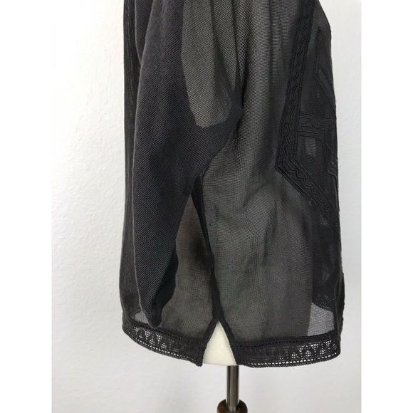 Anthropologie Meadow Rue Gray Sheer Top - Picture 8 of 11